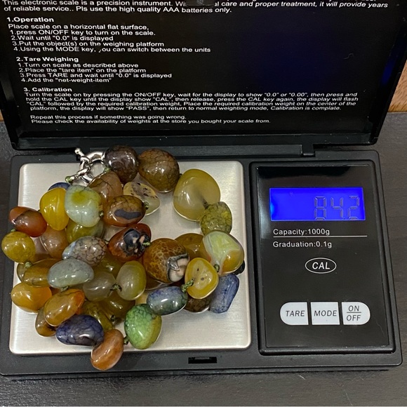 Vintage Green/Multi Semi-Precious Stone Gemstone Beaded Necklace - Picture 8 of 11